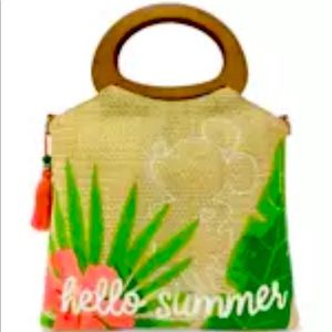 Mickey Mouse Tropical Raffia Bag